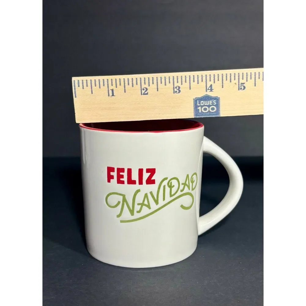 Target Wondershop Feliz Navidad Christmas Mug Red Green Stoneware Coffee cup